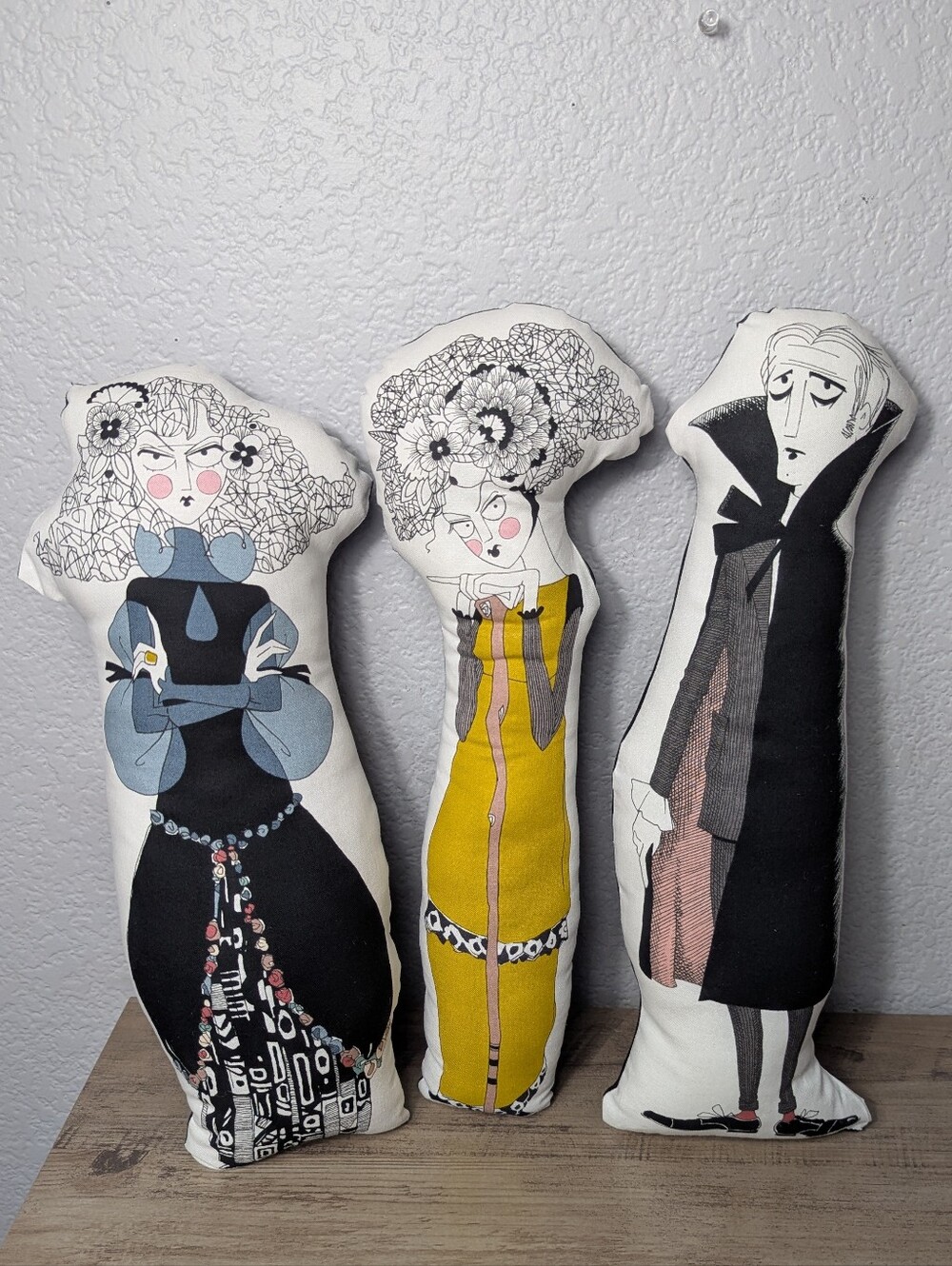OOP Alexander Henry The Ghastlies Gothic Plush Dolls - Lot of 3 - Picture 1 of 13